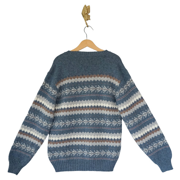 VTG Men Puritan Fair Isle Nordic Wool Blend Knit Sweater L Preppy Cabin Grandpa - Picture 2 of 13